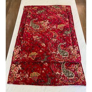 Set Of 2 Pottery Barn Sweeney Red Paisley Quilted Standard Size Shams100% Cotton